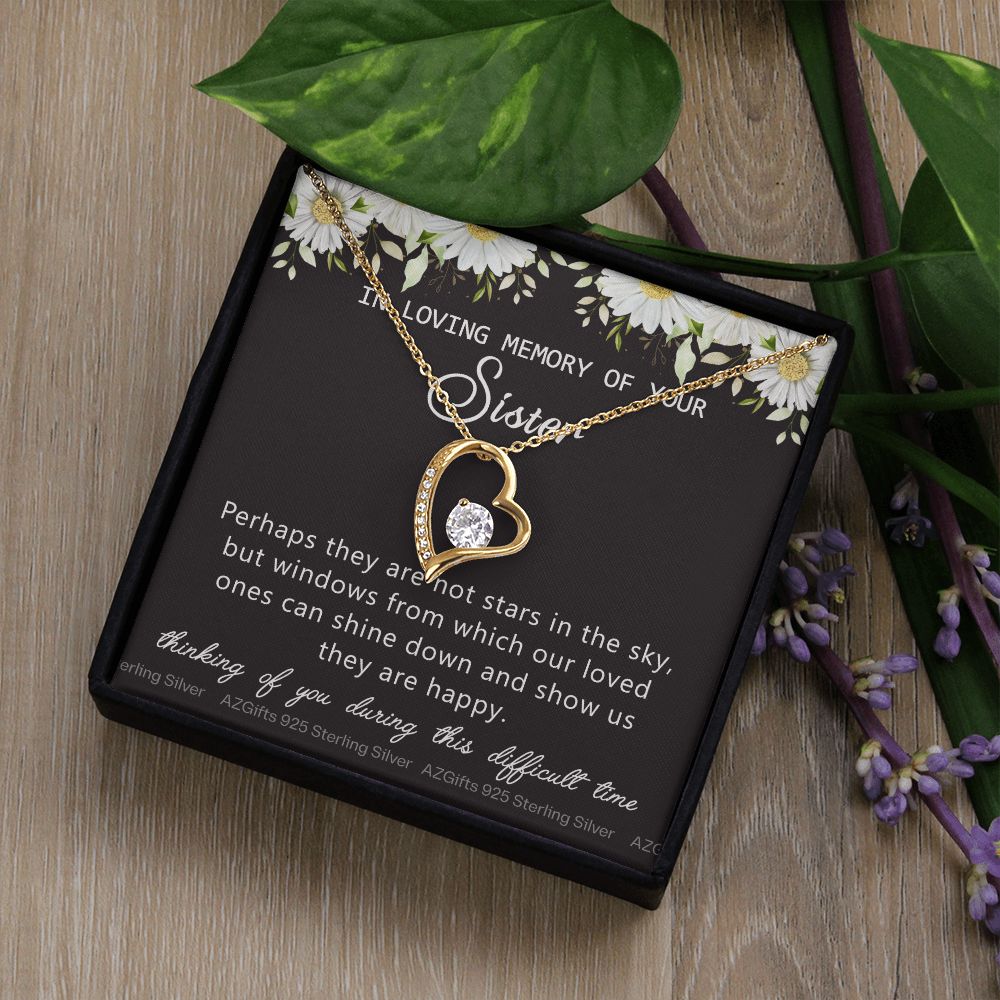 Loss Of Sister Necklace Gift, Sympathy Loss Of Sister, Sympathy Gift Box, Loss Of Sister Necklace, Loss Of Sister, Loss Of Sister Gift, Condolence Gifts, Remembrance Necklace for Women Forever Love Necklace