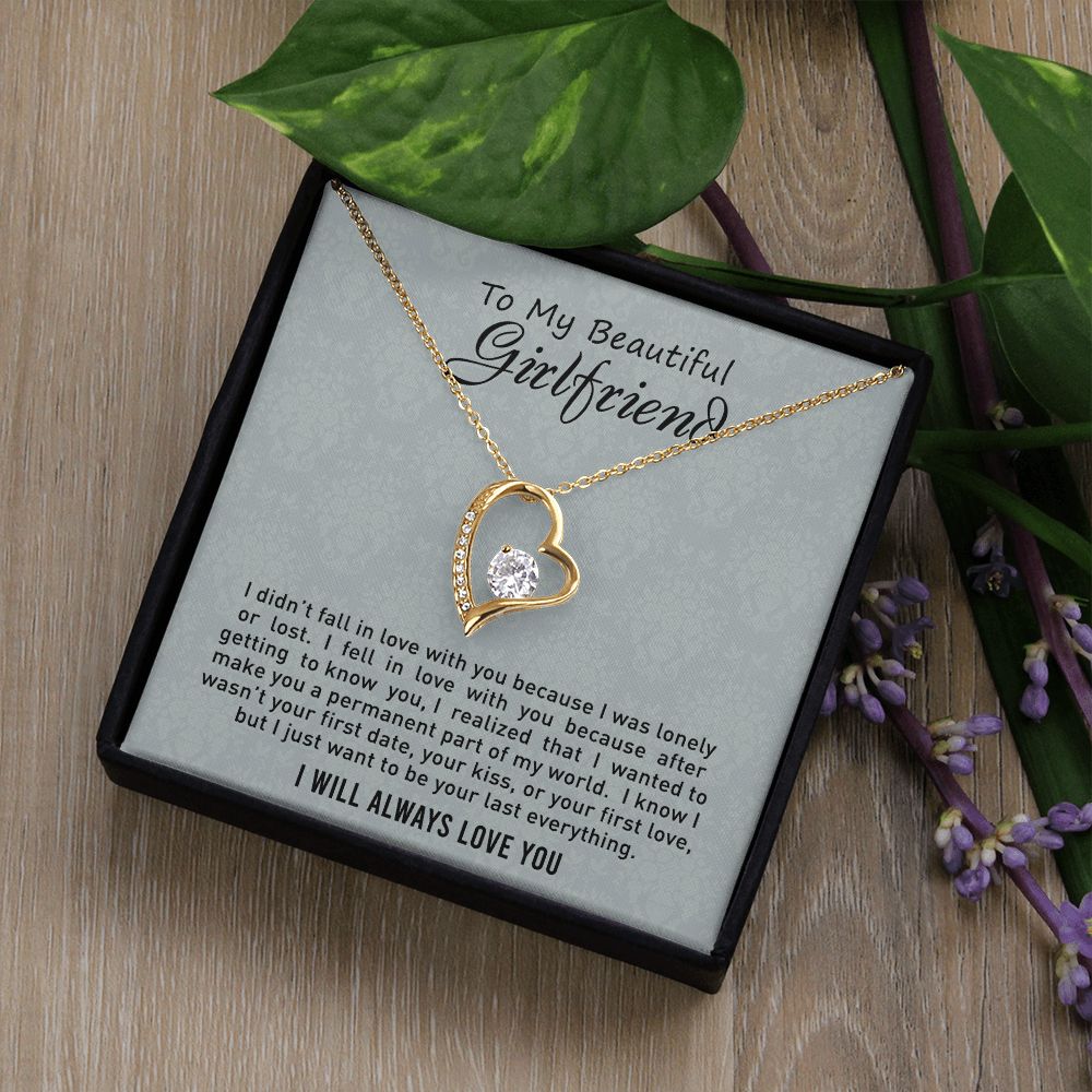 To My Girlfriend Necklace from Boyfriend, Personalized Necklace for Women, Luxury Necklace for Girlfriend, Wedding Anniversary Present For Her, Girlfriend Gift Jewelry Christmas Birthday Gift2 Forever Love Necklace