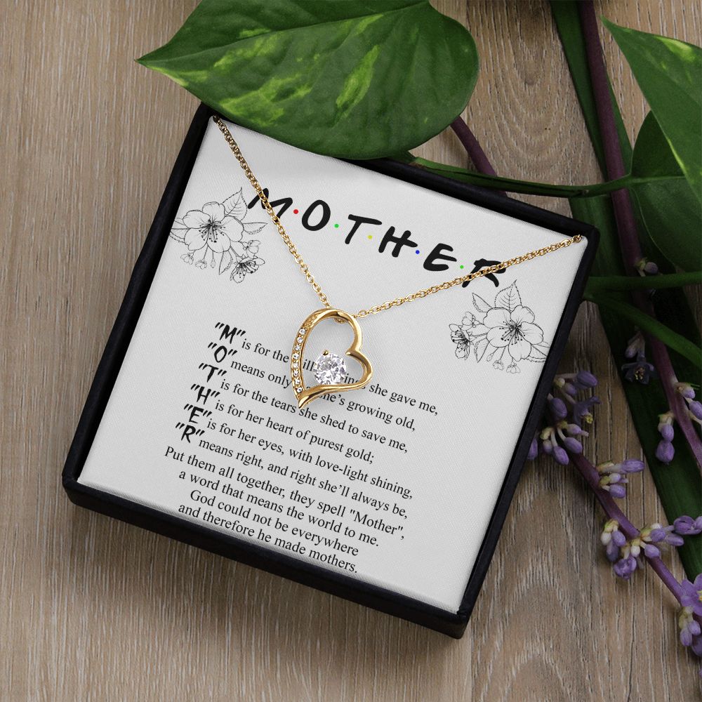 Mom Necklace Gifts for Mom from Daughter to Mom Gifts for Mothers Day from Daughter, To My Mom Necklace from Daughter to Mom Birthday Gifts Necklace with Message Card and Gift Box2224 Forever Love Necklace