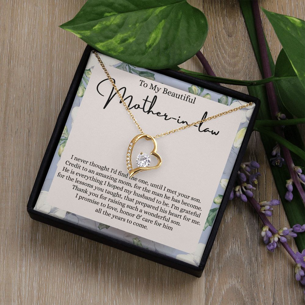 Mother in Law Necklace, Jewelry for Women, Future Mother in Law Gifts from Daughter in Law, Mother of Bride Gifts For Mother in Law, Birthday Gifts For Mother In Law From Daughter In Law Forever Love Necklace