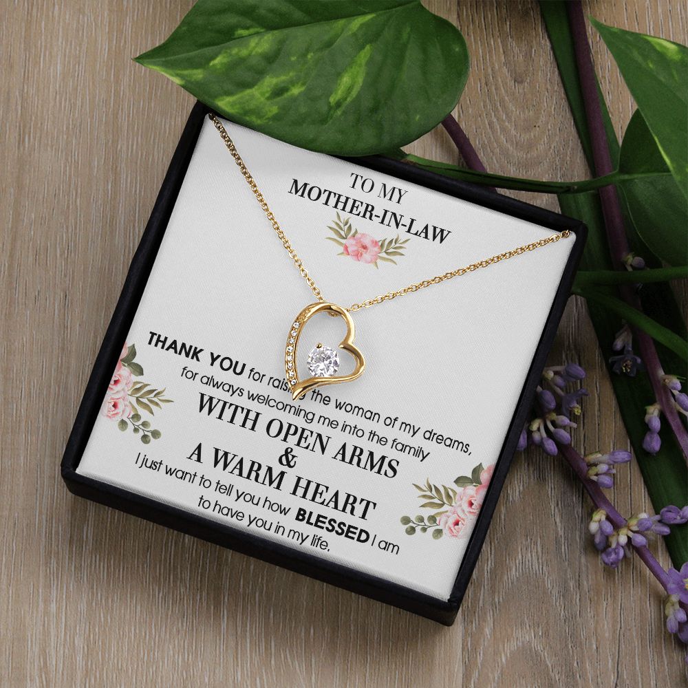 To My Mother-In-Law From Son-In-Law Thank You For Raising Forever Love Necklace