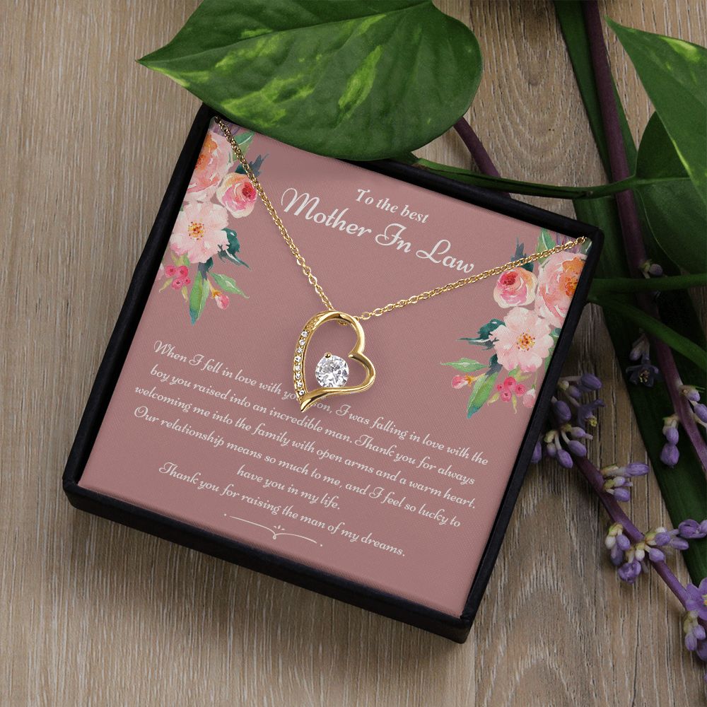 To The Best Mother In Law Gifts, Love Knot Necklace, Mother's Day Necklace Gifts Forever Love Necklace
