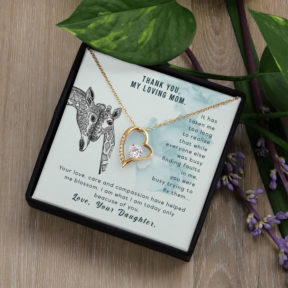 To My Thank You My Loving Mom Giraffe Necklace Pendant Gift From Mom Necklace Gift For To Daughter Birthday Daughter In Law Gift On Birthday Anniversary Gift 30821 Forever Love Necklace
