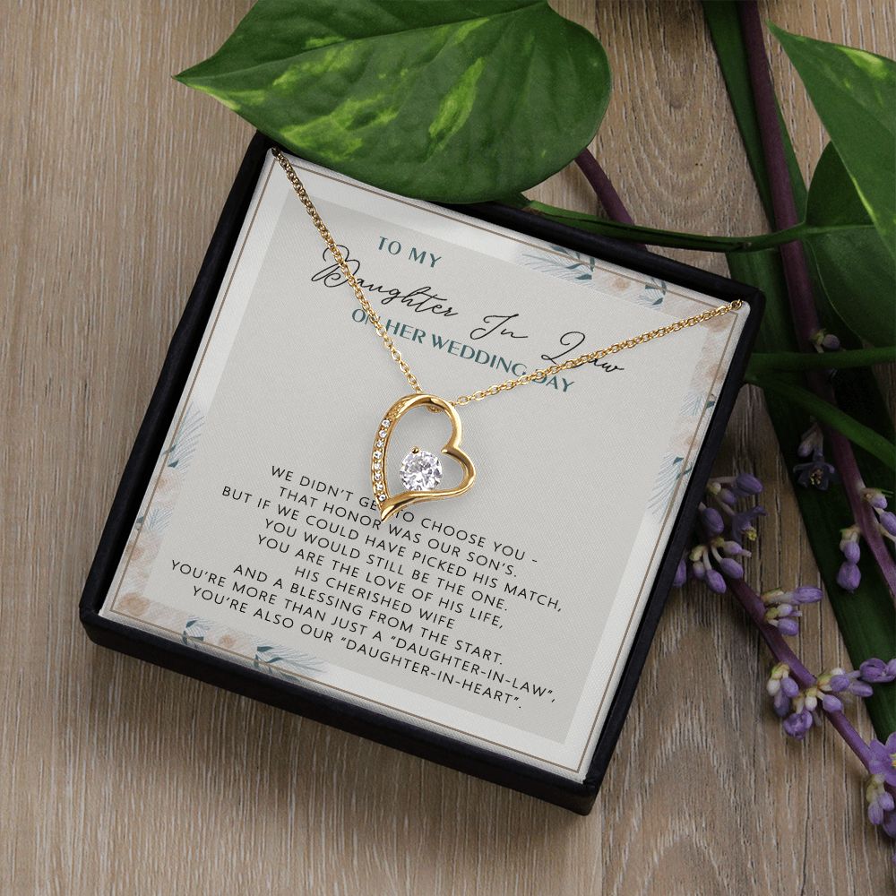 Wedding Gift From mother On Wedding Day To My Daughter-in-law Wedding Day Forever Love Necklace