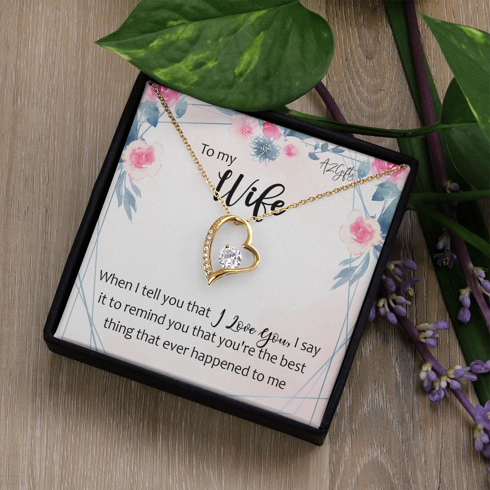 To My Wife Necklace from Husband, Personalized Necklace for Women, Luxury Necklace for Wife from Man Men, Wedding Anniversary Present For Wife, Beautiful Wife Jewelry Christmas Birthday Gifts For Wife Forever Love Necklace