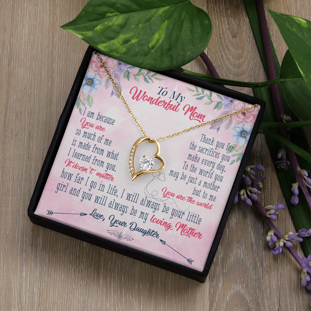 To My Wonderful Mom Necklace Pendant Gift From Daughter Necklace Gift For To Mom Happy Mother's Day Mother In Law Gift On Birthday Anniversary Gift 30821 Forever Love Necklace