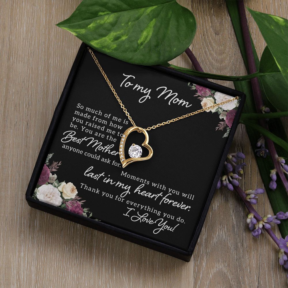Mom Necklace Gifts for Mom from Daughter to Mom Gifts for Mothers Day from Daughter, To My Mom Necklace from Daughter to Mom Birthday Gifts Necklace with Message Card and Gift Box18 Forever Love Necklace