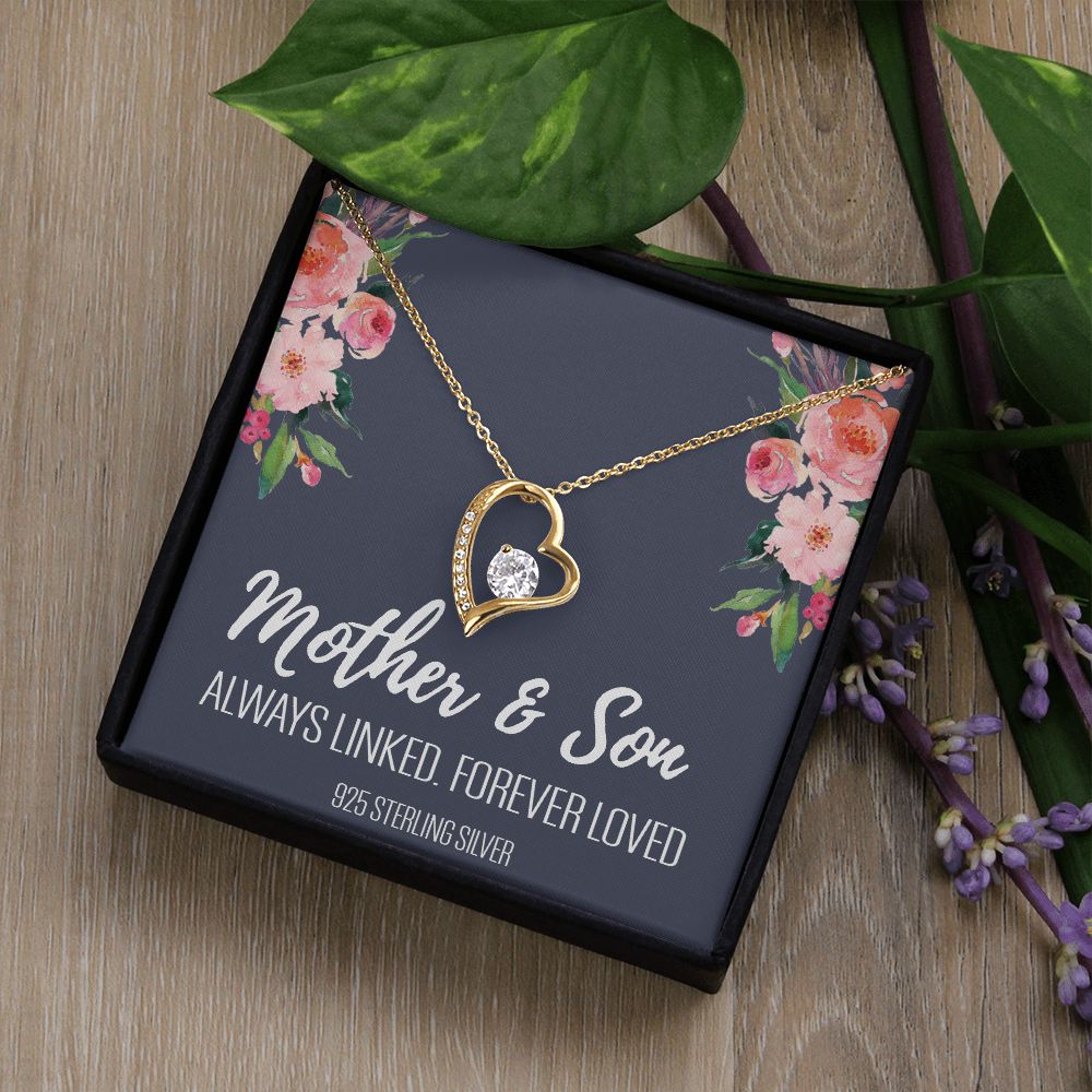 Gift For Mom From Son, Mother Son Gifts, Happy Mother's Day Necklace, Mom Gift Forever Love Necklace
