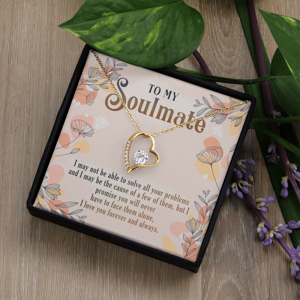 To My Soulmate Necklace for Women Birthday Christmas Jewelry Gifts For My Wife with Message Card Box Personalized Gift Present Pendant for Future Wife Soulmate Girlfriend Love 8 Forever Love Necklace