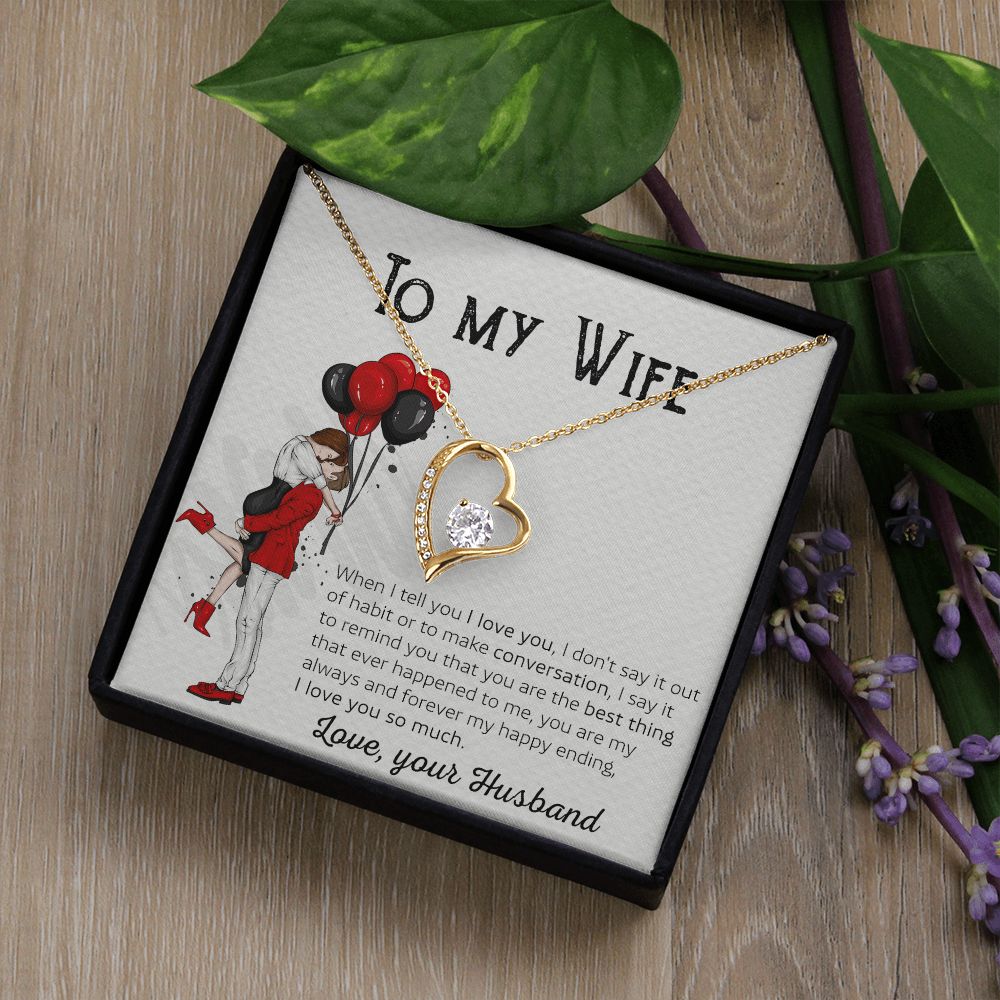 Birthday Gifts For Wife, Necklace Gifts For Wife From Husband, To My Wife Jewelry For Women , To My Wife Necklace  from Husband Wedding Anniversary Present For Wife, Beautiful Wife Jewelry Christmas 7 Forever Love Necklace