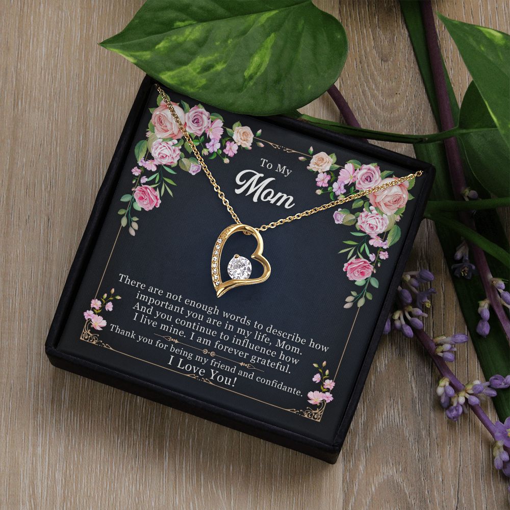 To My Mom Necklace Pendant Gift From Daughter Thank You For Being My Friend And Confidant With Message Card Gift For Mom Forever Love Necklace