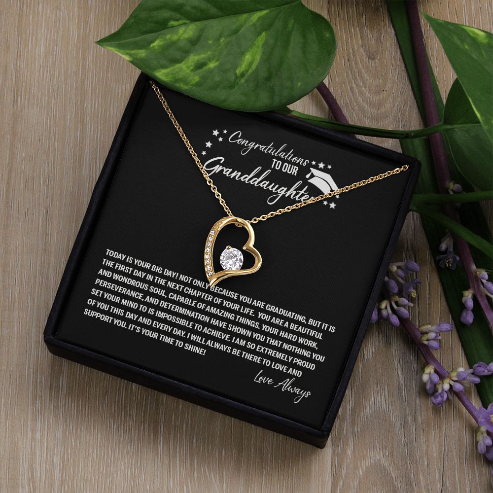 To Our Granddaughter Necklace From Grandparents Sentimental Gifts Birthday Gift Chirstmas Anniversary Unique Jewelry For Girl Senior High School College Grad Necklace Graduation Pendant Gifts Forever Love Necklace