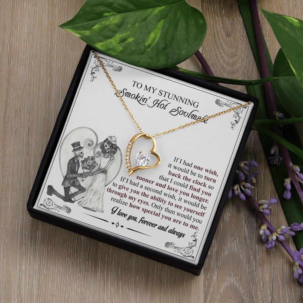 To My Soulmate Necklace for Women Birthday Valentines Day Jewelry Gifts For My Wife with Message Card Box Personalized Gift Present Pendant for Future Wife Soulmate Girlfriend Love 6 Forever Love Necklace