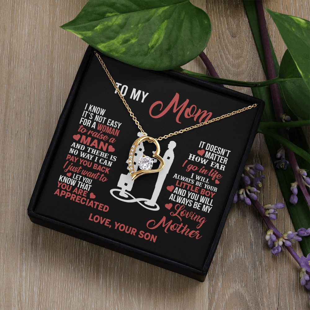 Mom Necklace Mothers Day Gift From Son To My Mom Forevere Love Necklace Gift Mom Forever Love Necklace