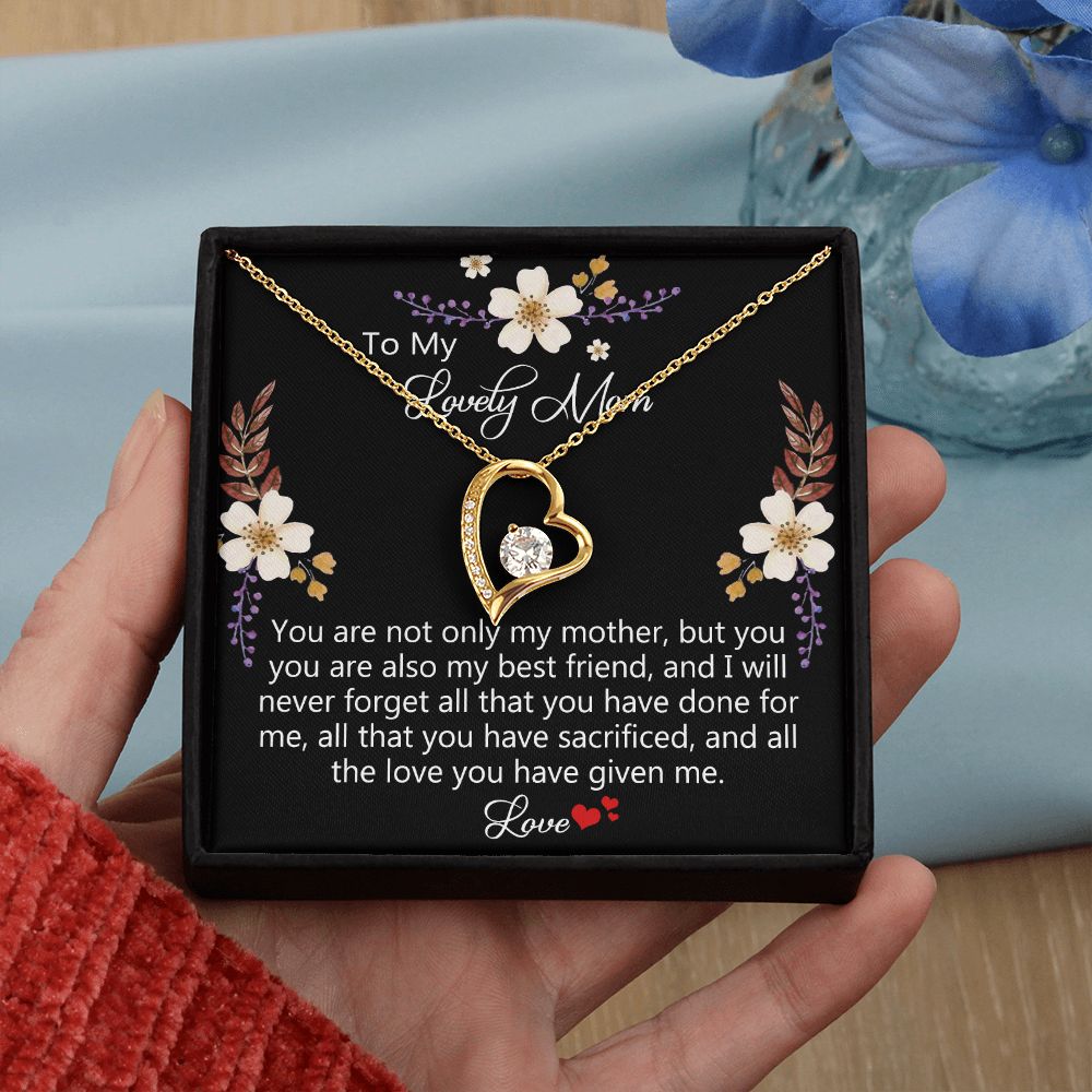 To My Mom Necklace, Gift For Mom, Mother's Day Gift from Daughter, Mom Jewelry Gift for Mothers Day, Birthday Gift for Mother, Moms Gift from Daughter Son, Necklace for Mom Mother15 Forever Love Necklace