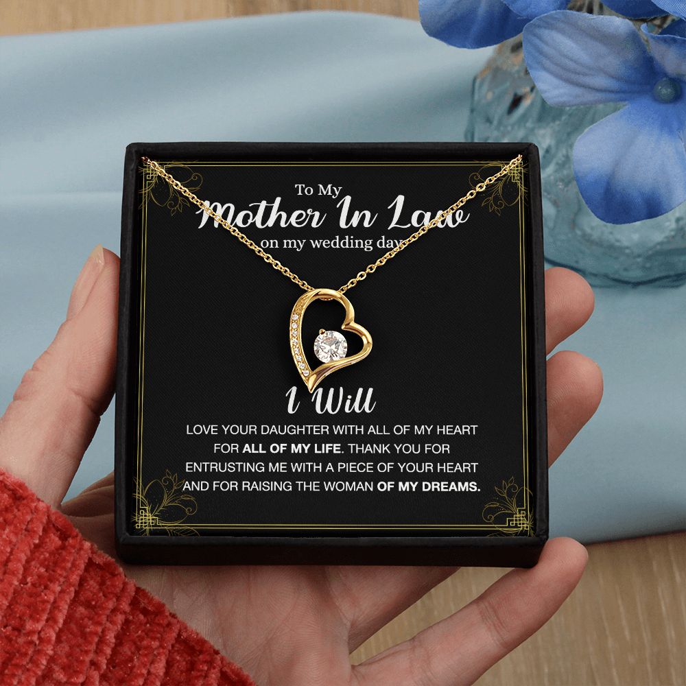 Mother Of The Bride Gift From Groom, Mother In Law Gift on Wedding Day from Groom, Gifts for Mother of the Bride, Future Mother-In-Law Forever Love Necklace