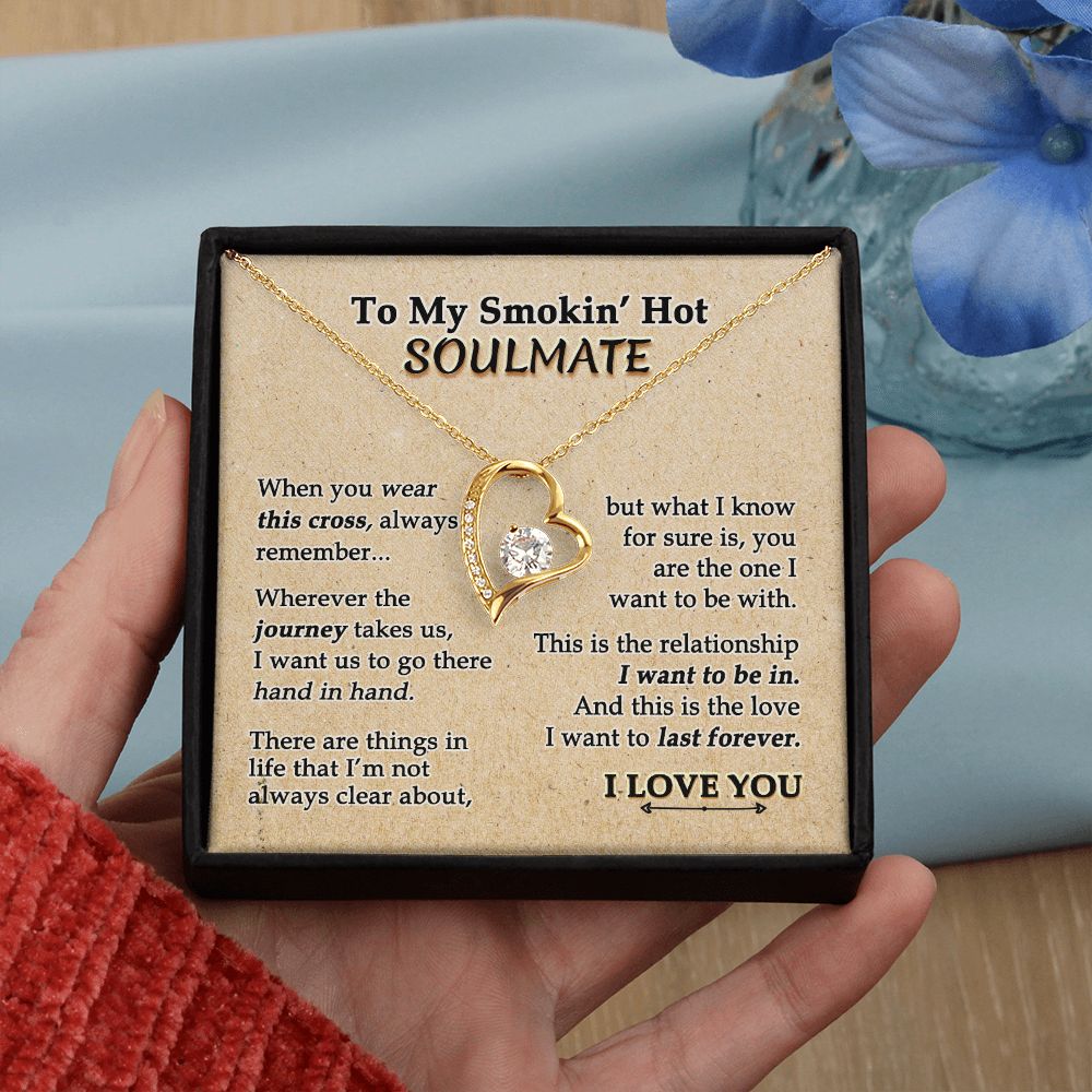 To My Soulmate Necklace for Women Birthday Valentines Day Jewelry Gifts For My Wife with Message Card Box Personalized Gift Present Pendant for Future Wife Soulmate Girlfriend Love 9 Forever Love Necklace