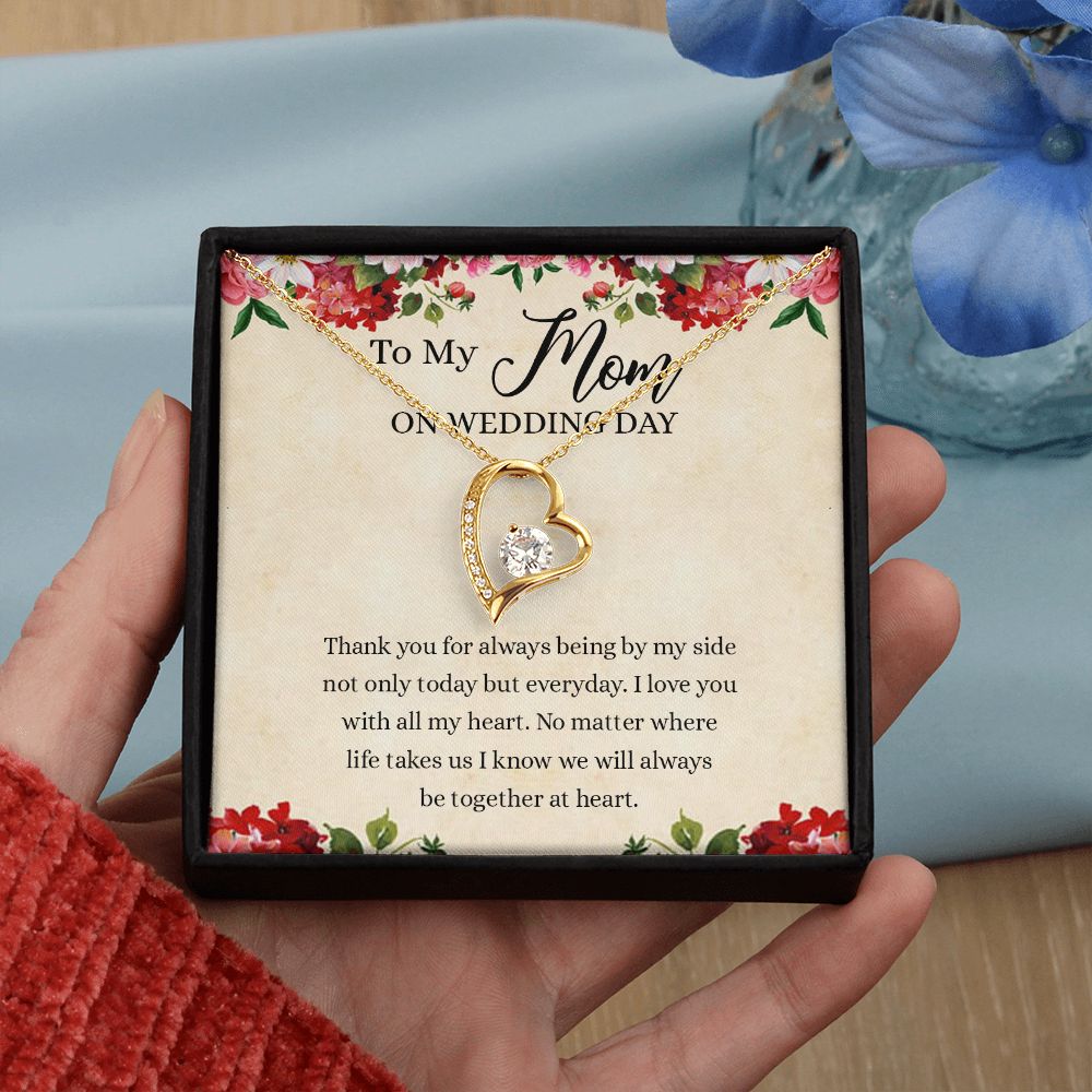 Gift for Mother of The Groom Necklace Gift for Mom on Wedding Day Gift for Maid of Honor Gift for Bridesmaid Proposal Gift to My Mom Necklace from Daughter Forever Love Necklace