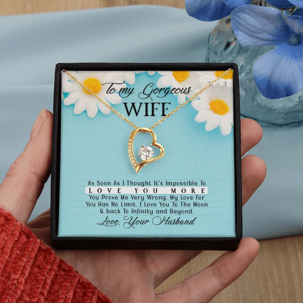 Birthday Gifts For Wife, Necklace Gifts For Wife From Husband, To My Wife Jewelry For Women , To My Wife Necklace  from Husband Wedding Anniversary Present For Wife, Beautiful Wife Jewelry Christmas33 Forever Love Necklace