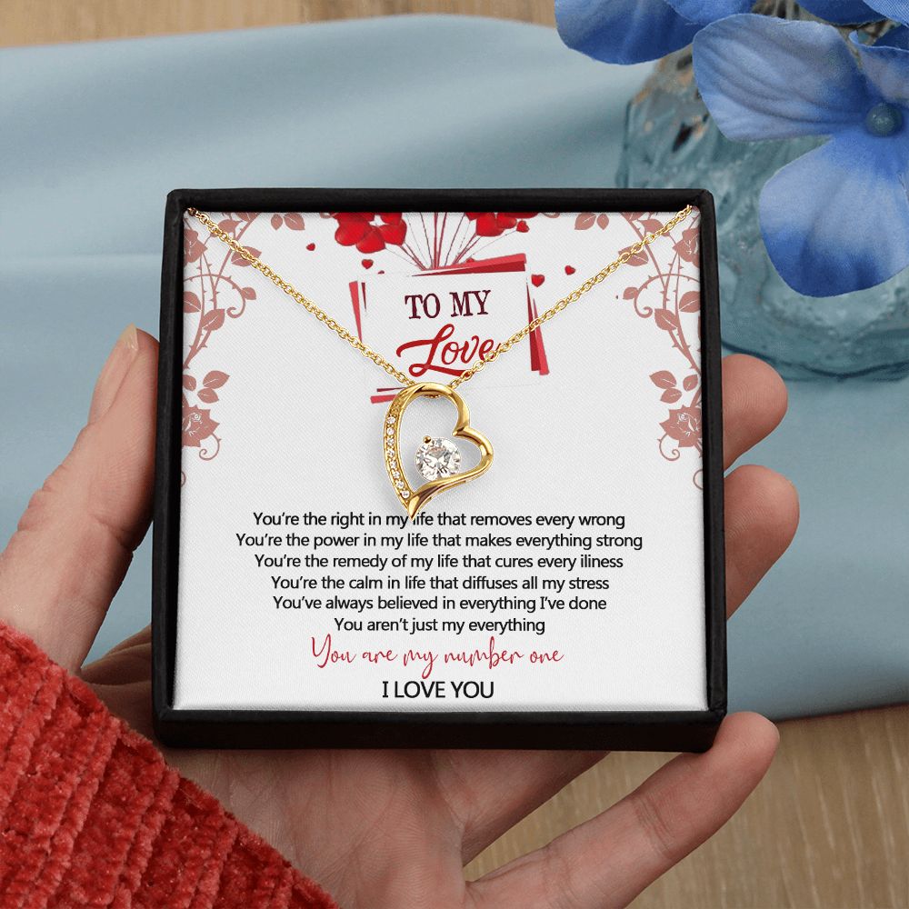 To My Love Interlocking Hearts Necklace With Box Message Card, Gift For My Love Forever Love Necklace