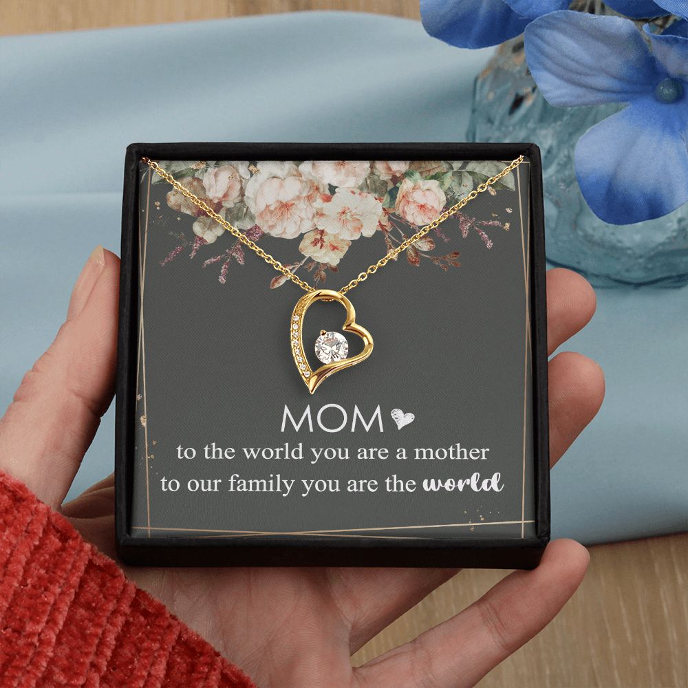 Mom Necklace Gifts for Mom from Daughter to Mom Gifts for Mothers Day from Daughter, To My Mom Necklace from Daughter to Mom Birthday Gifts Necklace with Message Card and Gift Box4 Forever Love Necklace