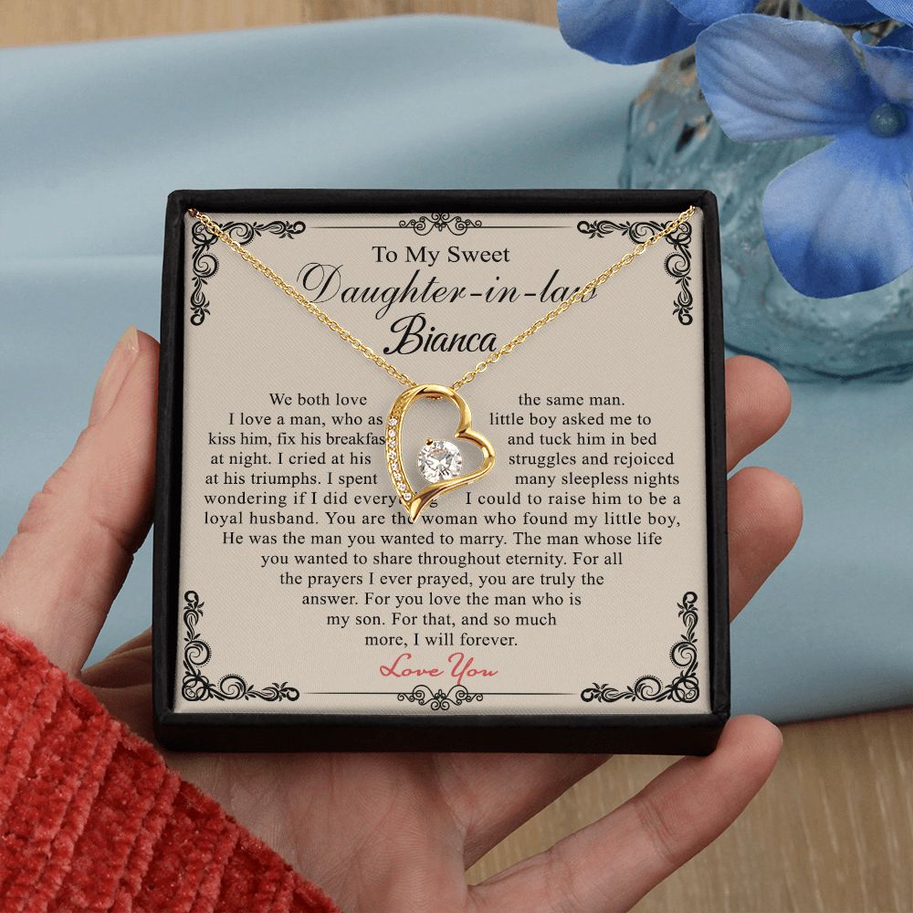 Daughter In Law Gifts Ideas, Daughter In Law Necklace, Gifts For Future Daughter In Law, Daughter In Law Birthday Gifts, Daughter-in-law Gifts From Mother In Law, Birthday Gifts For Daughter4 Forever Love Necklace