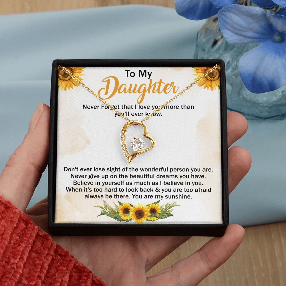 Jewelry Pendant Present for Daughter, To My Daughter Gift Necklace from Mom, Mother Daughter Gift Ideas, Birthday Christmas Gift Graduation Gifts for Daughters, Mother and Daughter Necklace 11 Forever Love Necklace