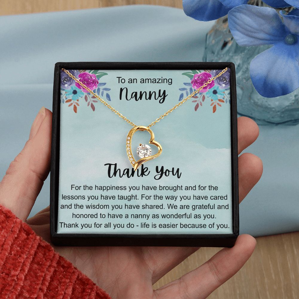 To My Grandma Necklace, Gift for Grandmother Necklace, Mothers Day Gift For Grandma Nana, Grandma Jewelry From Grandchildren GrandKids , Jewelry Box Gift For Grandma Grandmother10 Forever Love Necklace