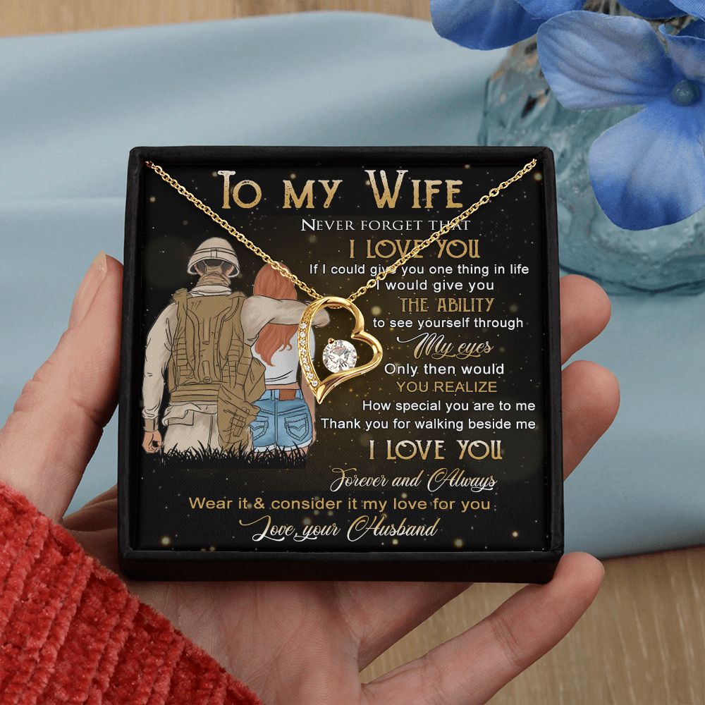 Birthday Gifts For Wife, Necklace Gifts For Wife From Husband, To My Wife Jewelry For Women , To My Wife Necklace  from Husband Wedding Anniversary Present For Wife, Beautiful Wife Jewelry Christmas21 Forever Love Necklace