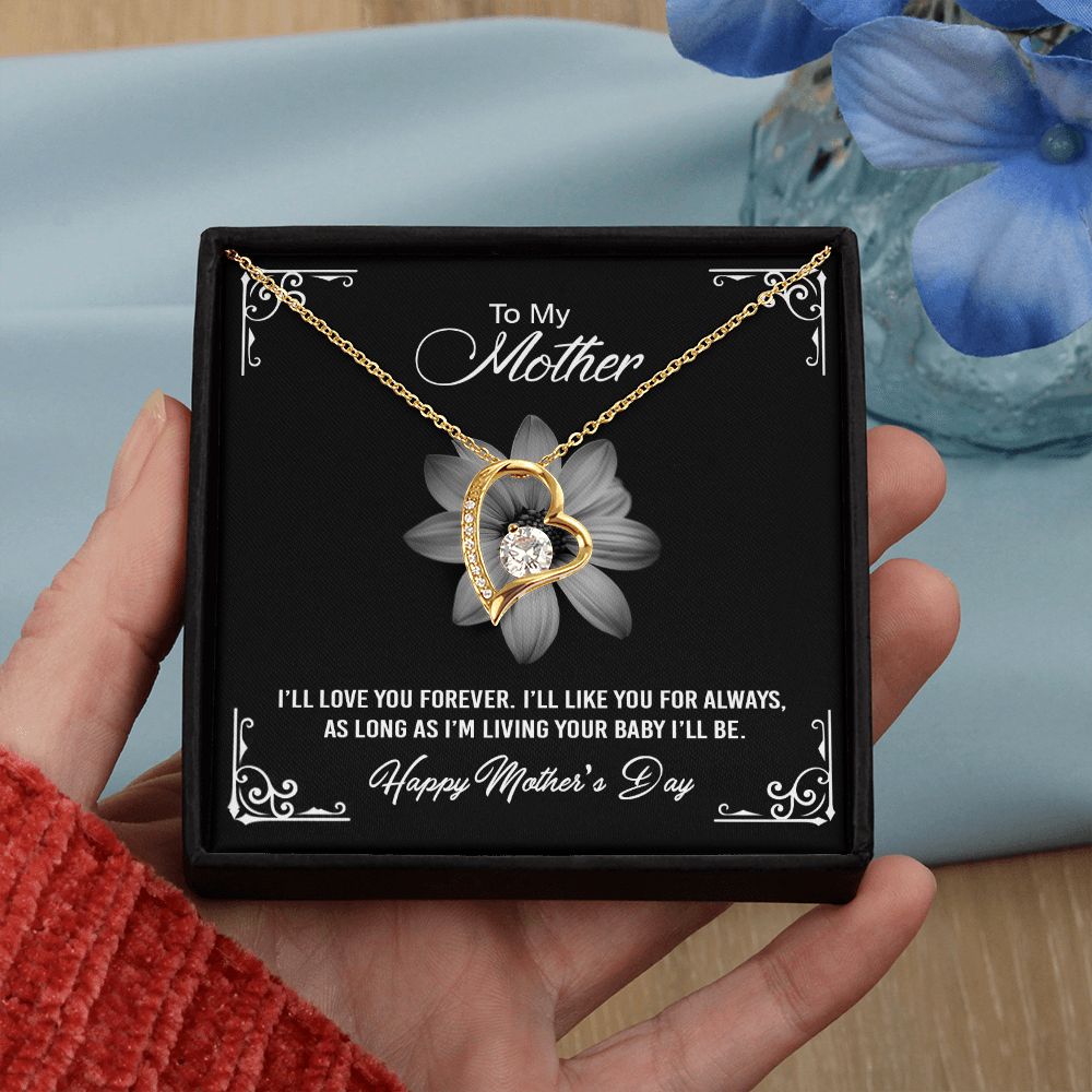 Mom Necklace Gifts for Mom from Daughter to Mom Gifts for Mothers Day from Daughter, To My Mom Necklace from Daughter to Mom Birthday Gifts Necklace with Message Card and Gift Box2247 Forever Love Necklace
