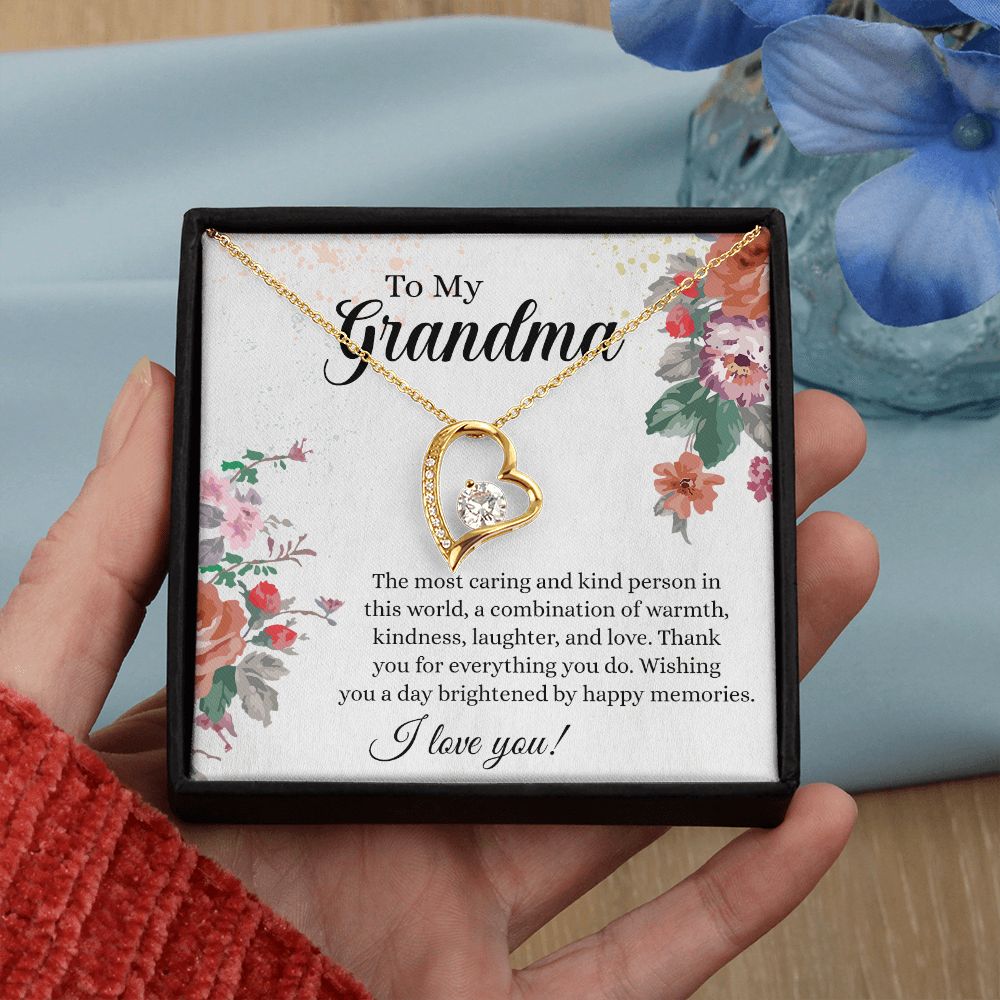 To My Grandma Necklace, Gift for Grandmother Necklace, Mothers Day Gift For Grandma Nana, Grandma Jewelry From Grandchildren GrandKids , Jewelry Box Gift For Grandma Grandmother3 Forever Love Necklace