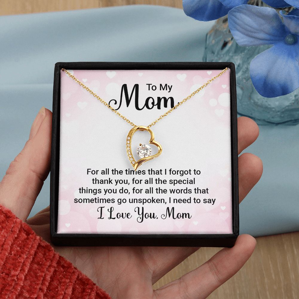To My Mom Necklace, Gift For Mom, Mother's Day Gift from Daughter, Mom Jewelry Gift for Mothers Day, Birthday Gift for Mother, Moms Gift from Daughter Son, Necklace for Mom Mother 23 Forever Love Necklace
