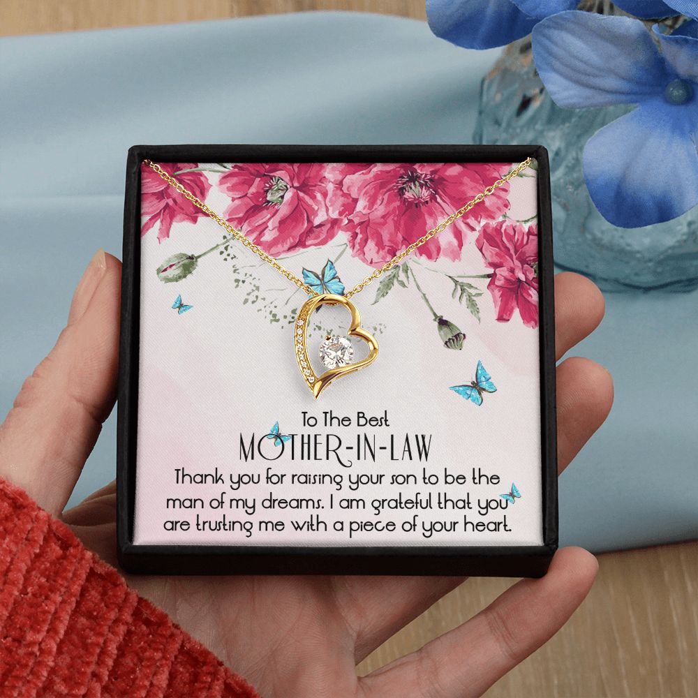 To The Best Mother In Law Necklace, Mother In Law Gifts, Mothers Day Gifts Necklace Forever Love Necklace