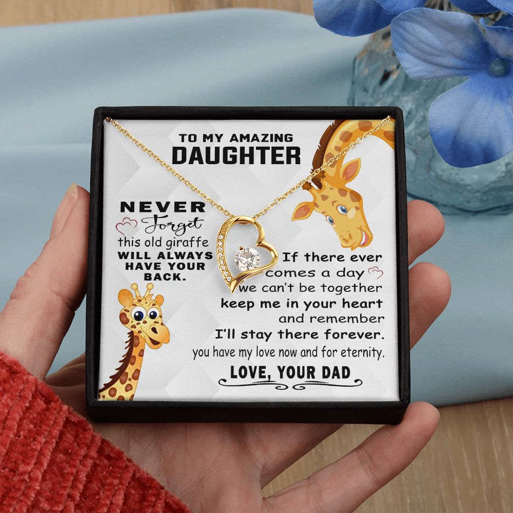 Jewelry Pendant Present for Daughter, To My Daughter Gift Necklace from Mom, Mother Daughter Gift Ideas, Birthday Christmas Gift Graduation Gifts for Daughters, Mother and Daughter Necklace 18 Forever Love Necklace