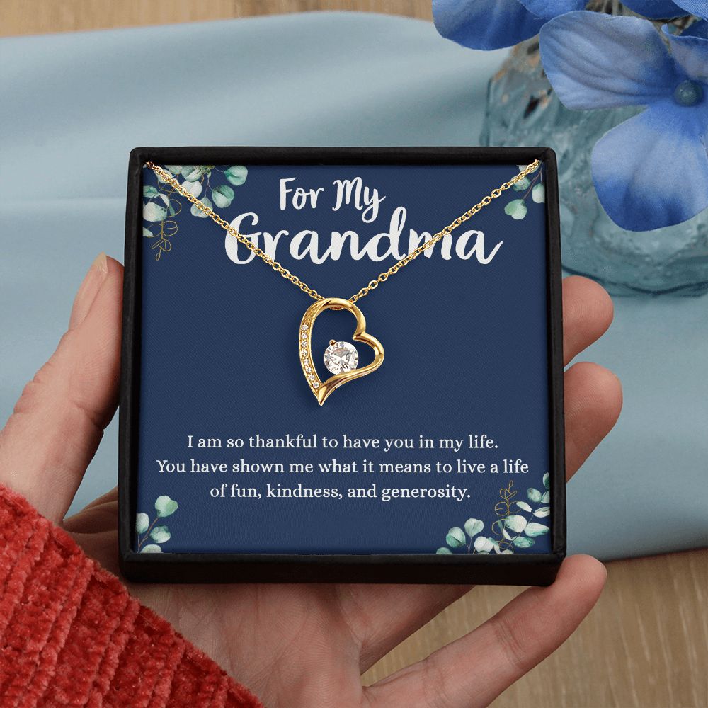 To My Grandma Necklace, Gift for Grandmother Necklace, Mothers Day Gift For Grandma Nana, Grandma Jewelry From Grandchildren GrandKids , Jewelry Box Gift For Grandma Grandmother4 Forever Love Necklace