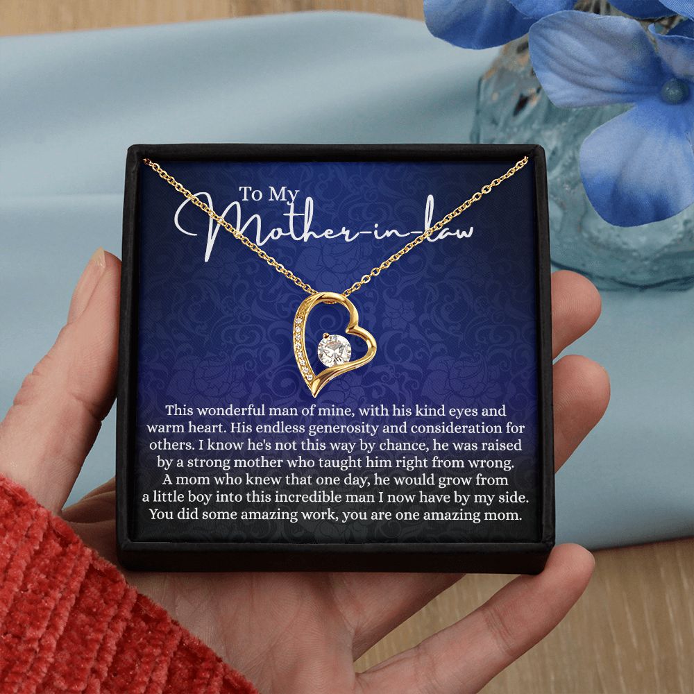 To My Mother in Law Necklace, Mother in Law Gift, Gift for Mother in Law Necklace Jewelry Gift to My Mother-in-law on Wedding Day Mother's day gift for Mother in Law Birthday gift Forever Love Necklace