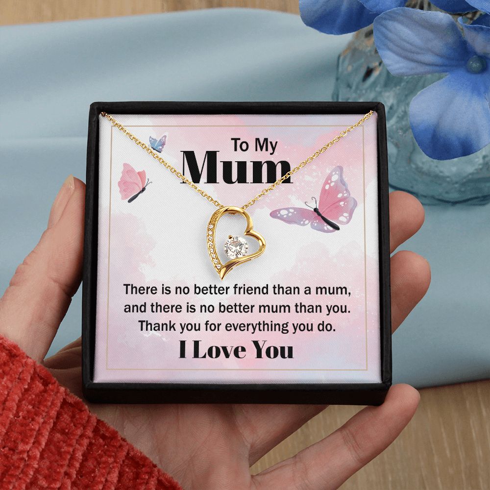 Mom Necklace Gifts for Mom from Daughter to Mom Gifts for Mothers Day from Daughter, To My Mom Necklace from Daughter to Mom Birthday Gifts Necklace with Message Card and Gift Box19 Forever Love Necklace