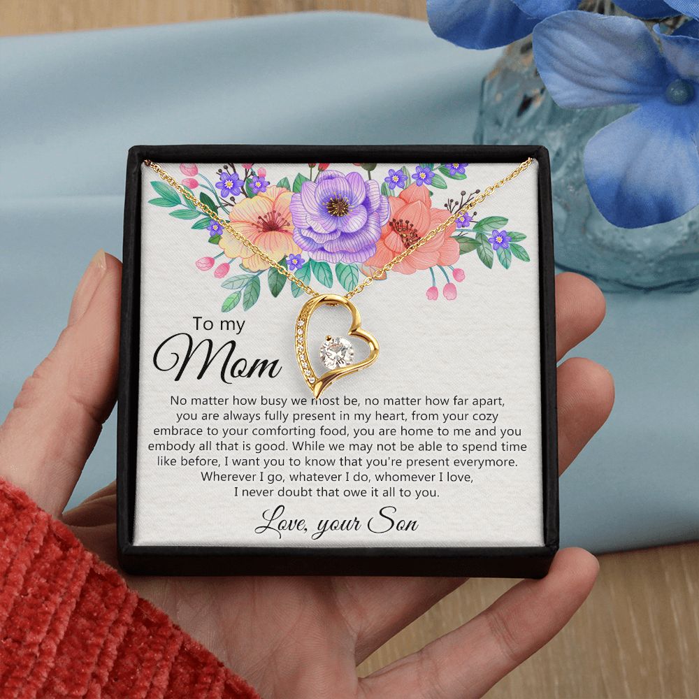 To my Mom Love Your Son Necklace, Meaningful Gift for Mom Necklace Jewelry for Women, Gift for Mom from Son, Son to Mom Jewelry Box, Mom Gift on Mother's Day Birthday Holiday Present Forever Love Necklace
