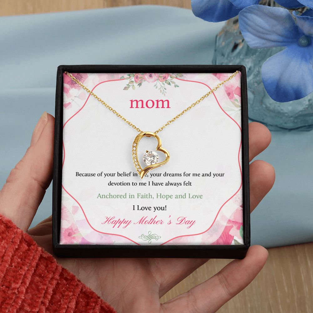 Mom Necklace Gifts for Mom from Daughter to Mom Gifts for Mothers Day from Daughter, To My Mom Necklace from Daughter to Mom Birthday Gifts Necklace with Message Card and Gift Box12 Forever Love Necklace