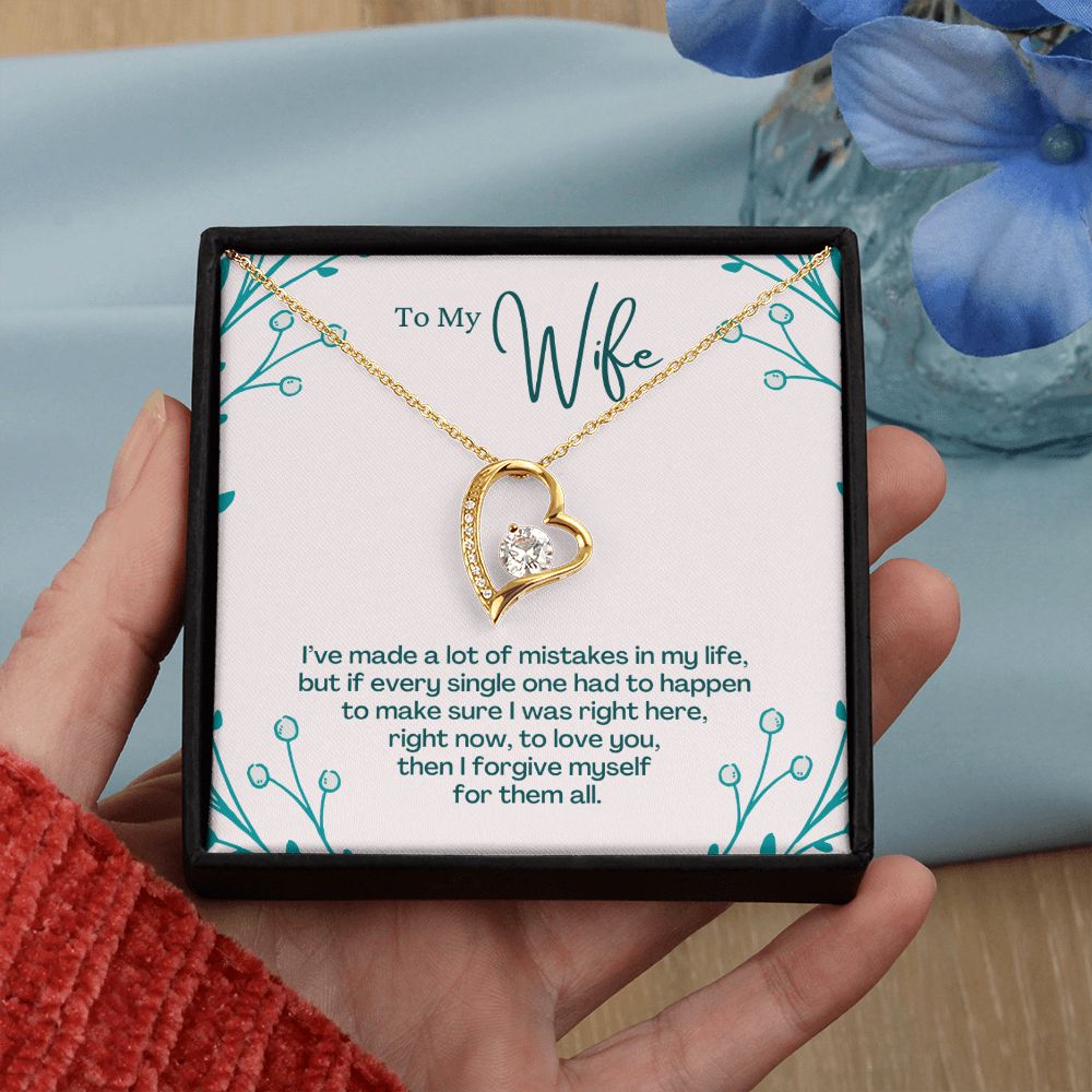 To My Wife Necklace Pendant Gift From Husband I've Made A Lot Of Mistakes With Message Card and Gift Box. Valentine's Day Gift For Wife Future Wife Forever Love Necklace