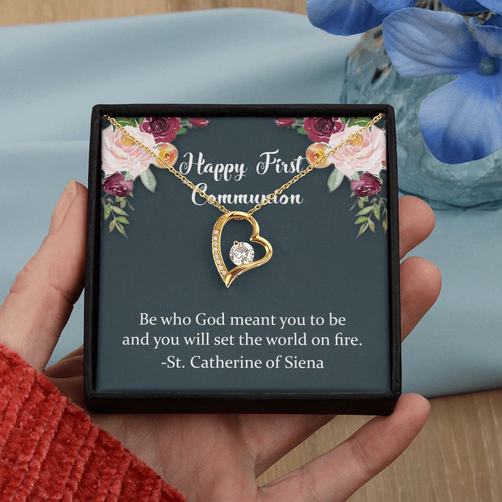 First Communion Necklace, First Communion Gift, First Holy Communion, 1st Communion, Gifts For Girl First Communion Congrats Graduation Pendants Gift For Daughter, Granddaughter, Niece Forever Love Necklace