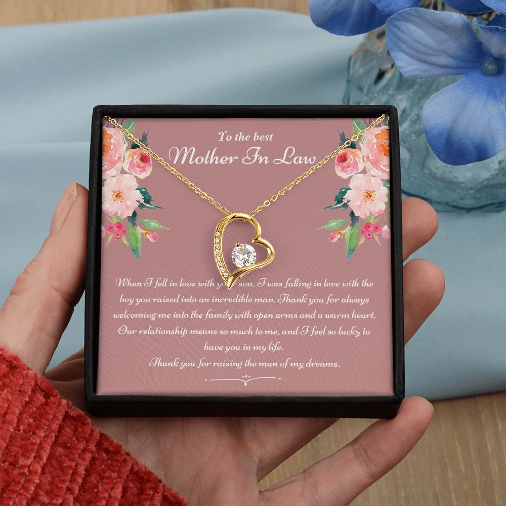 To The Best Mother In Law Gifts, Love Knot Necklace, Mother's Day Necklace Gifts Forever Love Necklace