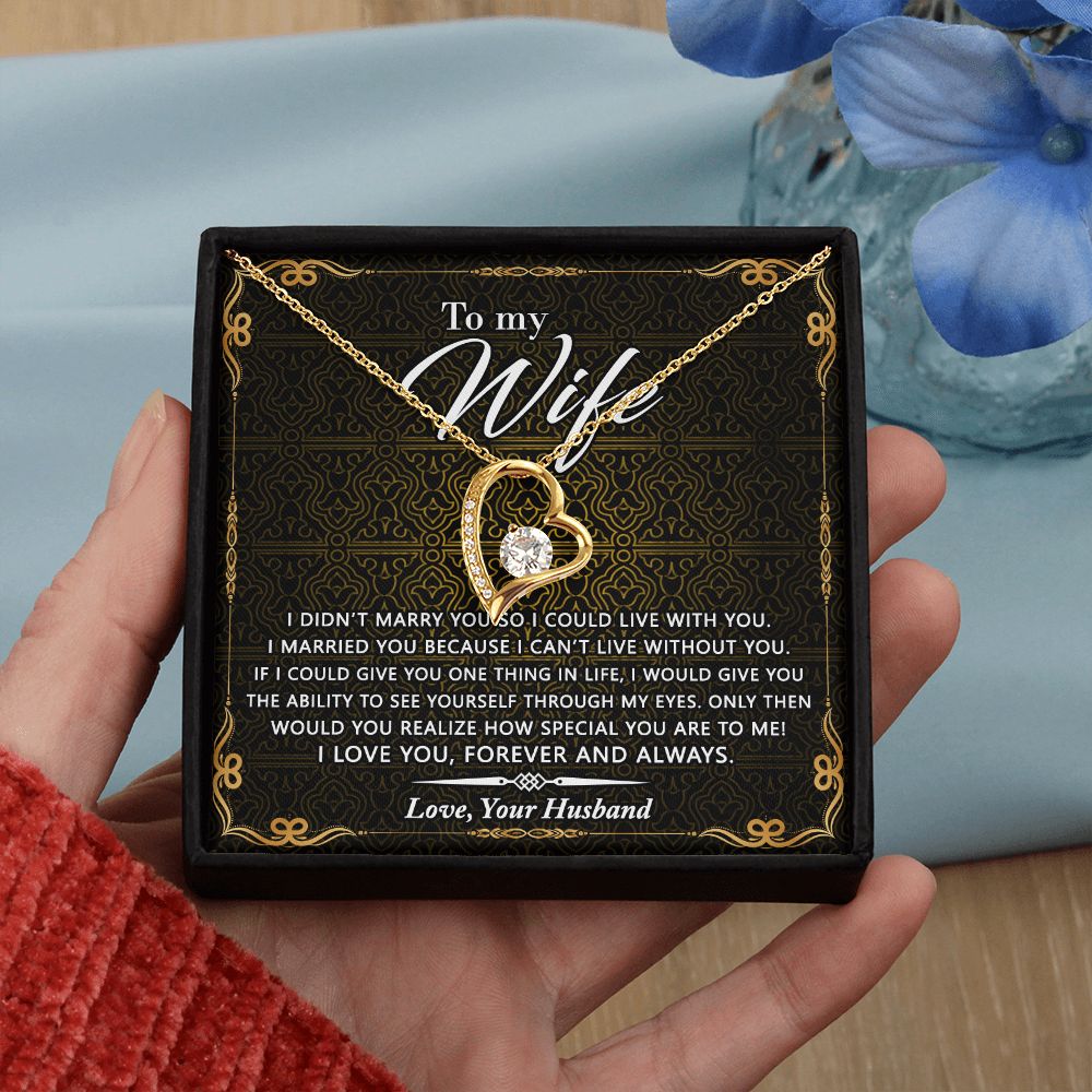 Birthday Gifts For Wife, Necklace Gifts For Wife From Husband, To My Wife Jewelry For Women , To My Wife Necklace  from Husband Wedding Anniversary Present For Wife, Beautiful Wife Jewelry Christmas25 Forever Love Necklace