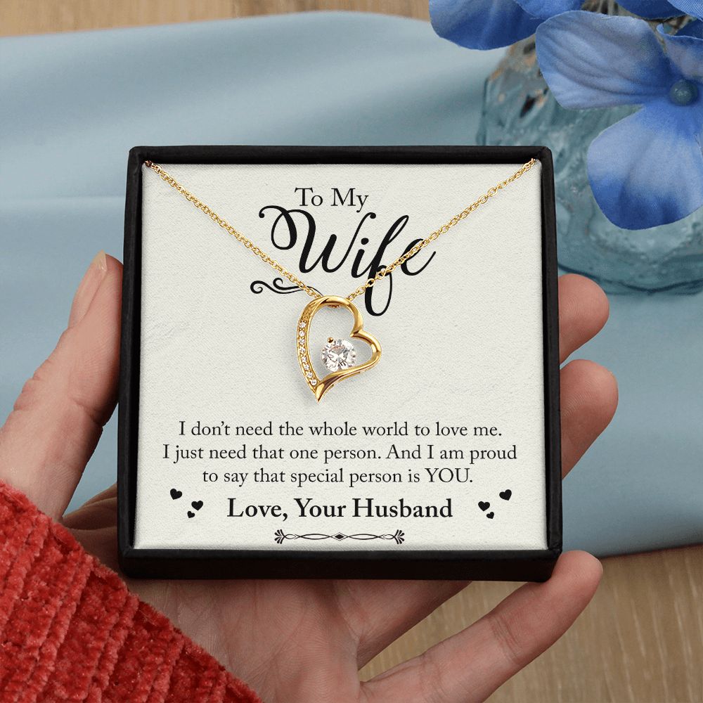 To My Wife Necklace from Husband, Personalized Necklace for Women, Luxury Necklace for Wife from Man Men, Wedding Anniversary Present For Wife, Beautiful Wife Jewelry Christmas Birthday Gift For Wife24 Forever Love Necklace
