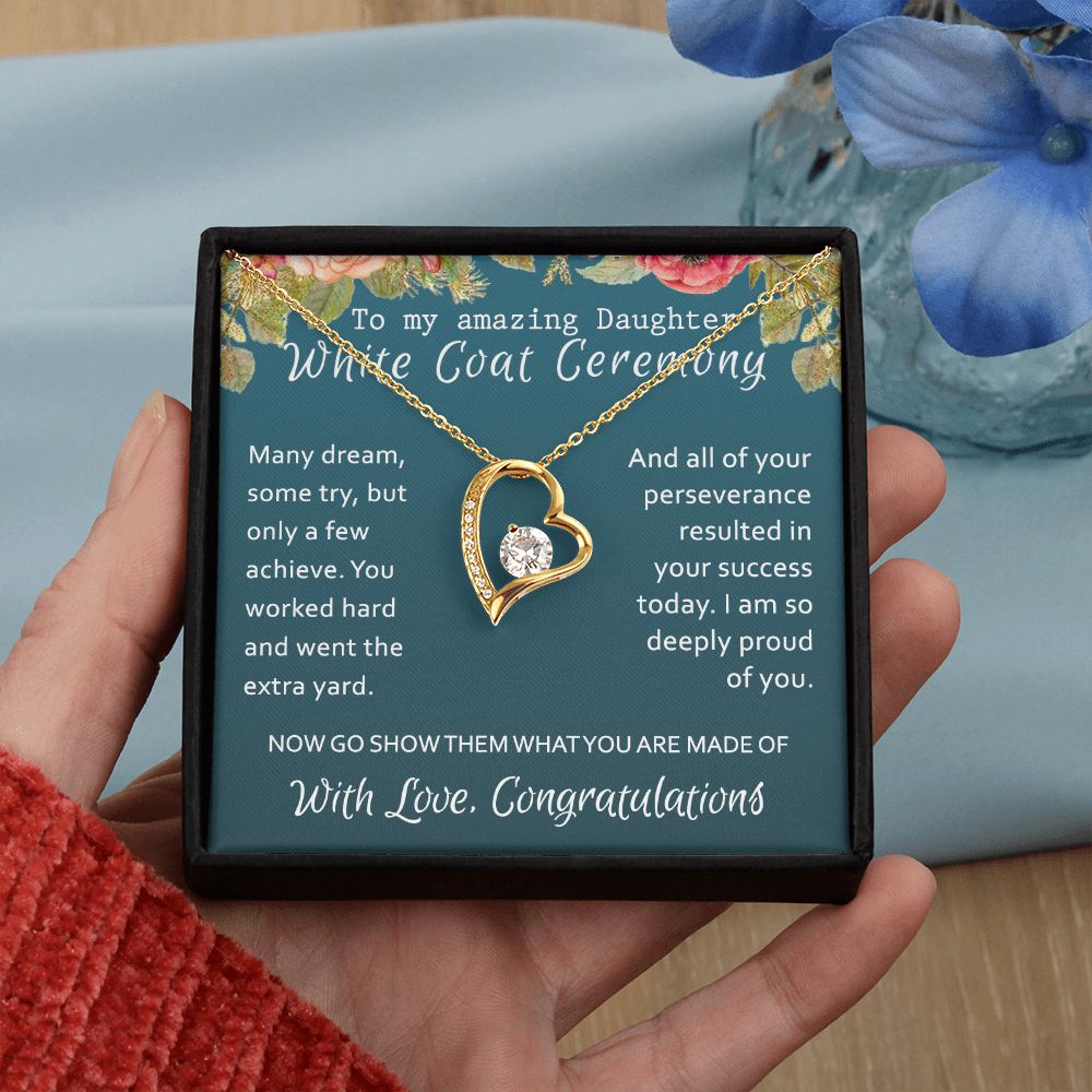 White Coat Ceremony Gift Necklace Medical School Graduation Student Ceremony New Doctor Graduation Gift For Doctor Residency Gifts Necklace For Girl, Pendant For for Her Daughter Sister Forever Love Necklace