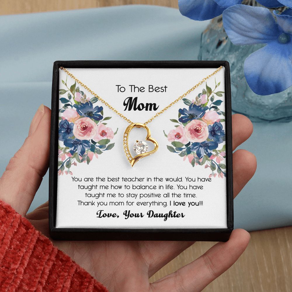 To My Mom Necklace, Gift For Mom, Mother's Day Gift from Daughter, Mom Jewelry Gift for Mothers Day, Birthday Gift for Mother, Moms Gift from Daughter Son, Necklace for Mom Mother 7 Forever Love Necklace