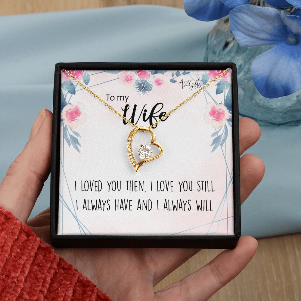 To My Wife Necklace from Husband, Personalized Necklace for Women, Luxury Necklace for Wife from Man Men, Wedding Anniversary Present For Wife, Beautiful Wife Jewelry Christmas Birthday Gifts For Wife2 Forever Love Necklace