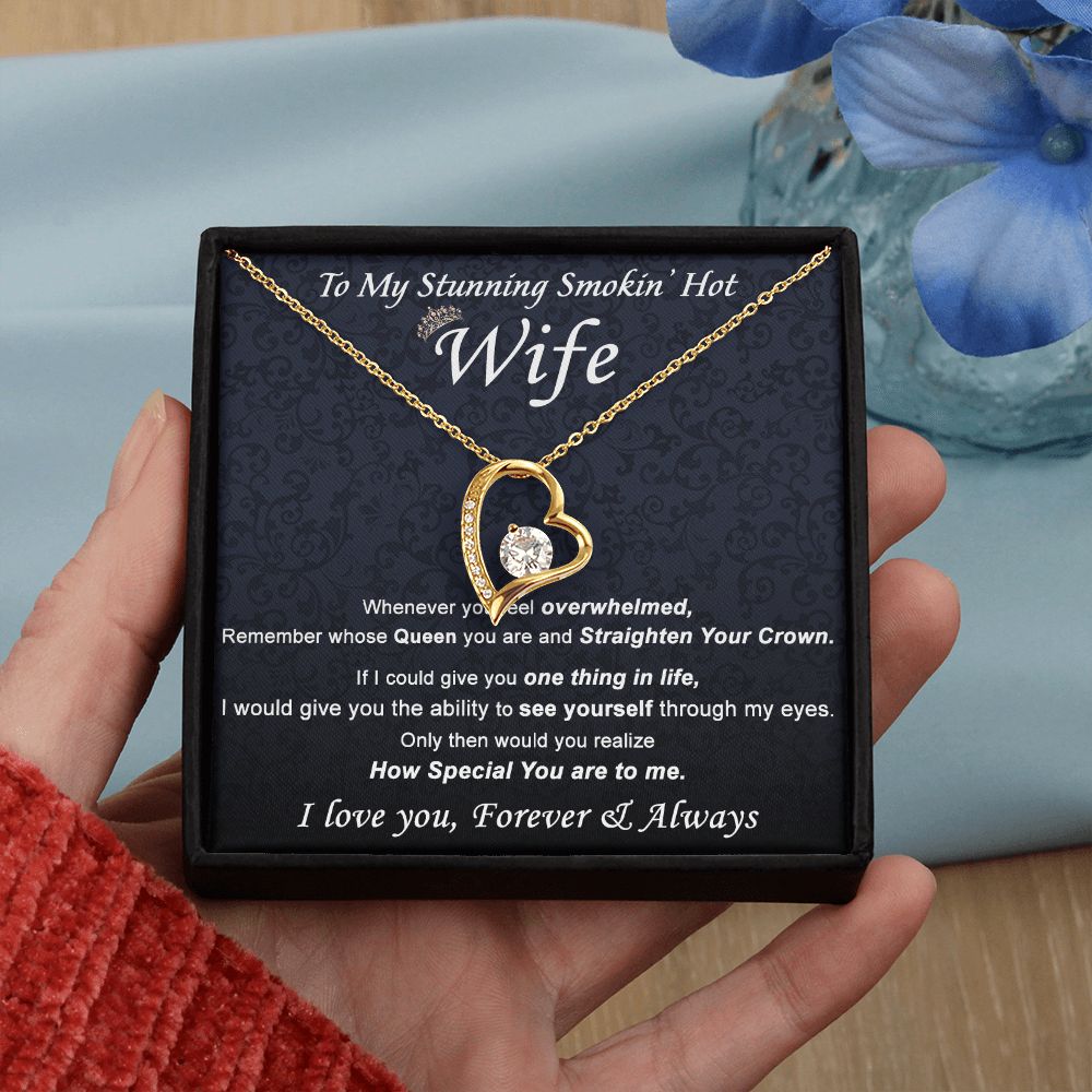 To My Wife Necklace from Husband, Personalized Necklace for Women, Luxury Necklace for Wife from Man Men, Wedding Anniversary Present For Wife, Beautiful Wife Jewelry Christmas Birthday Gift For Wife21 Forever Love Necklace