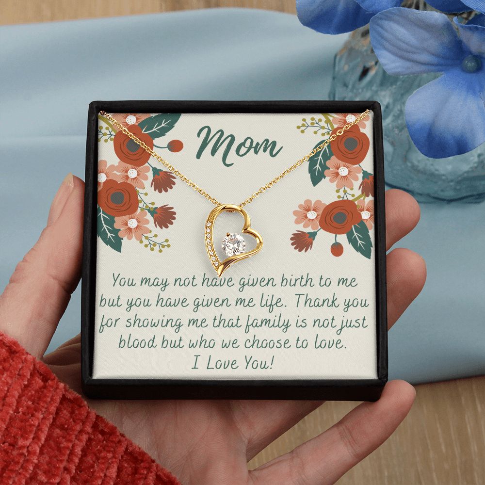 To My Mom Love Knot Necklace Gift for Stepmom Birthday Present Idea for Mother Forever Love Necklace