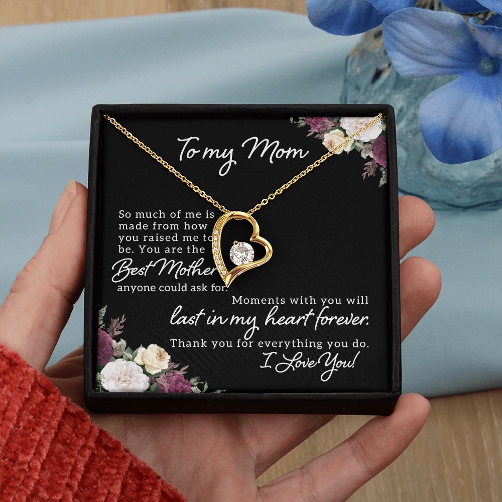 Mom Necklace Gifts for Mom from Daughter to Mom Gifts for Mothers Day from Daughter, To My Mom Necklace from Daughter to Mom Birthday Gifts Necklace with Message Card and Gift Box18 Forever Love Necklace